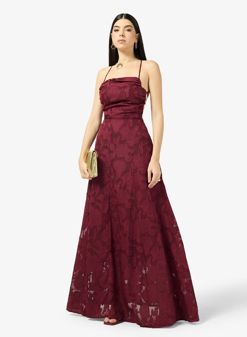 ELLA Lace Dress With Back Tie Up Detail - Image 4